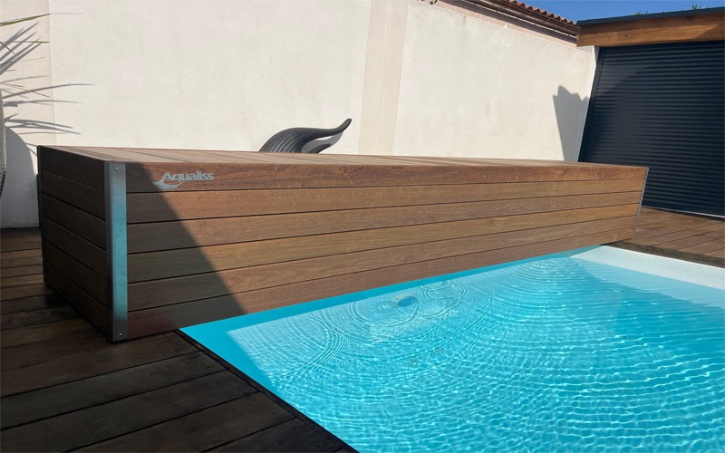 Volet hors sol Combi Aqualiss avec coffre bois